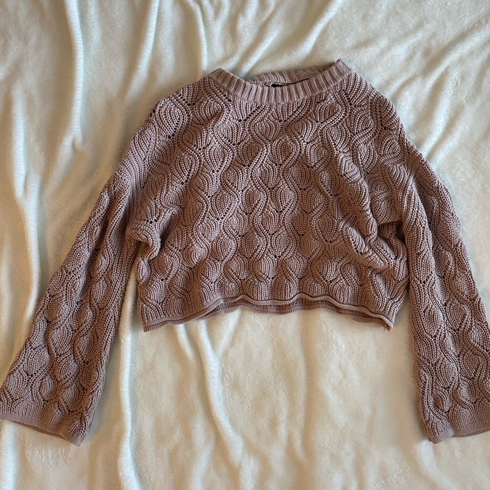 Bell Sleeved Crop Sweater
